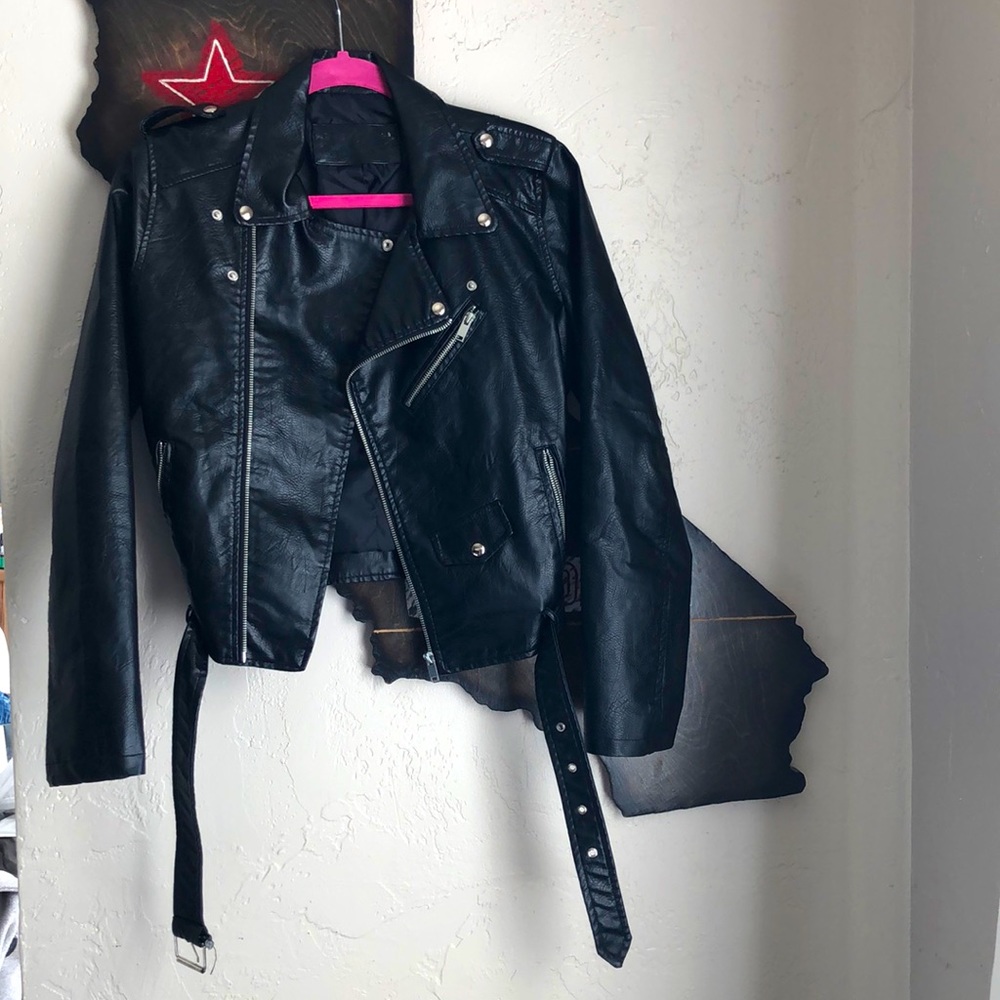 Faux Leather Motorcycle Jacket